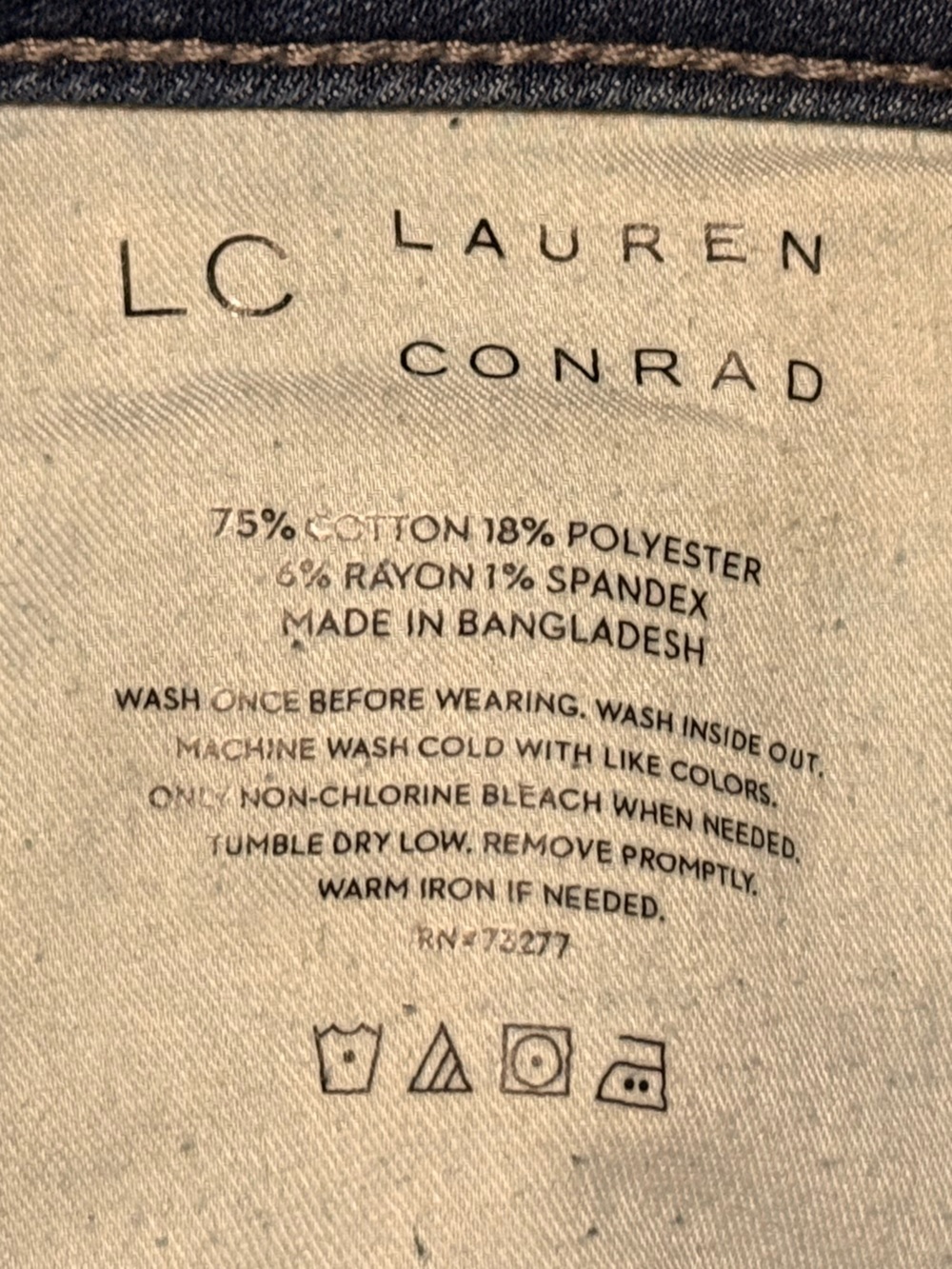 LC Lauren Conrad Women's Skinny Jeans - Dark and Medium Blue Washes - Picture 10 of 11